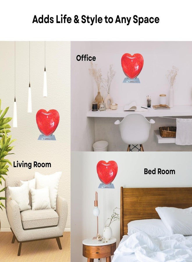 حوض سمك على شكل قلب أحمر مقاس 9 بوصات يُعلق على الحائط - مع حامل | حوض أسماك عصري للمنزل والمكتب والمقهى | تصميم موفر للمساحة | حوض سمك أنيق وحوض نباتات | تصميم صغير الحجم - Image 4